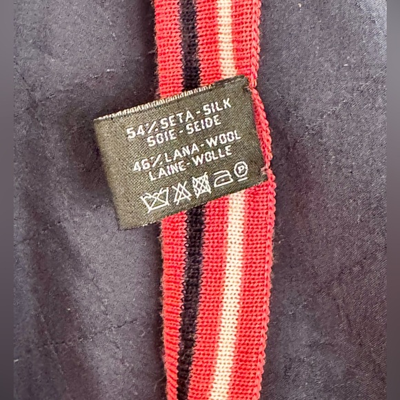 Chanel Silk & Wool Scarf Navy & Pink - Picture 7 of 10